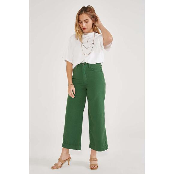 Etica Women's Size 29 Juniper Green Devon Wide Leg Pants New with Tags - Picture 1 of 12